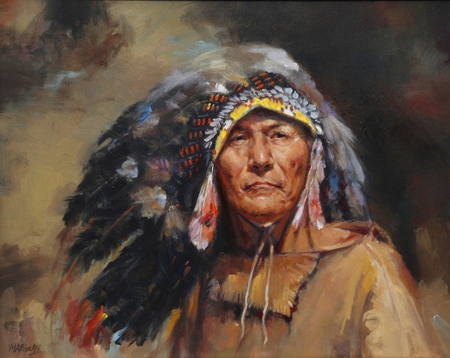 Native American Chief by artist Mohammad Ali Bhatti
